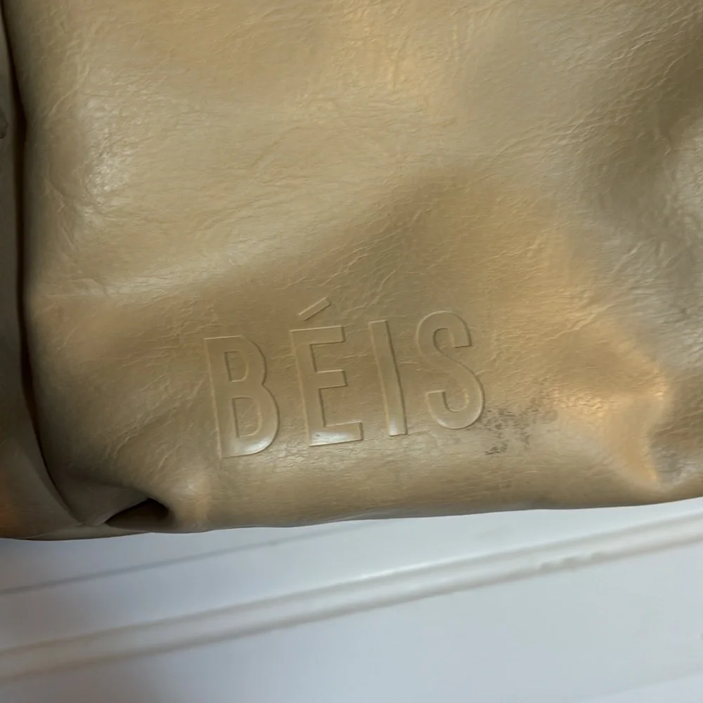 Beis Tan Leather Diaper Bag